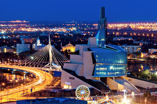 City lights in Winnipeg, Canada